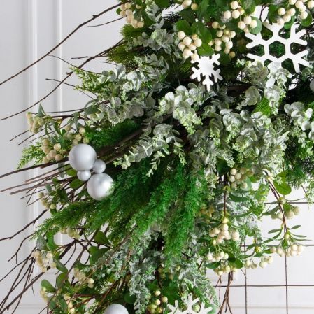 ДЛ191(Пр)(Fix)(F)Декор вход.группы h170см н/прутьях, прист.с белыми шарами ДЛ191(Пр)(Fix)(F)Декор вход.группы h170см н/прутьях, прист.с белыми шарами