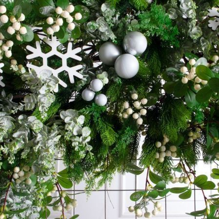 ДЛ191(Пр)(Fix)(F)Декор вход.группы h170см н/прутьях, прист.с белыми шарами ДЛ191(Пр)(Fix)(F)Декор вход.группы h170см н/прутьях, прист.с белыми шарами