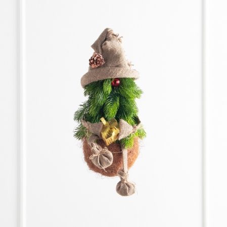 ККД15/289(Пр)(F) Кокедама искусственная Ёлочка "Гномик" d15см ККД15/289(Пр)(F) Кокедама искусственная Ёлочка "Гномик" d15см