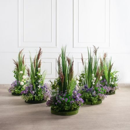 ВМ105-3(з)(F) Композиция искусственная Цветочный луг h100 d50см на вставке