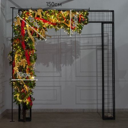 ДЛ193/СВ03т(Пр)(Fix)(F)Декор вход.группы h280см н/прутьях,прист.с гирлянд.Роса в русском стиле