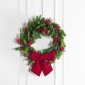 В15-2(Пр)(F) Венок искусственный НГ d70см, с красным декором