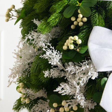 120/289-2(Пр)(Fix)(F) Ель искусственная h120см с белым декором на основании