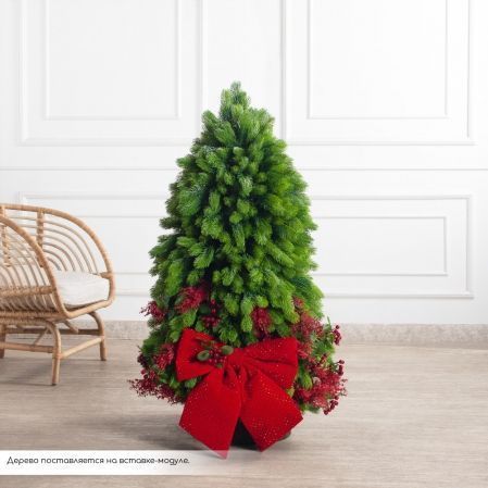 120/289-3(Пр)(Fix)(F) Ель искусственная h120см с красным декором на основании