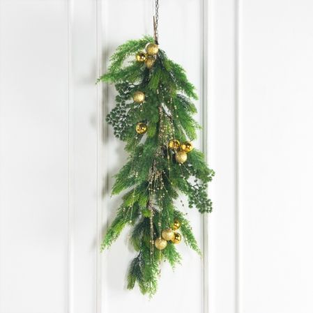 Л181(Пр)(F)(Чп) Лиана искусственная НГ с золотым декором L100см