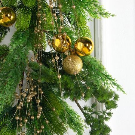 Л181(Пр)(F)(Чп) Лиана искусственная НГ с золотым декором L100см