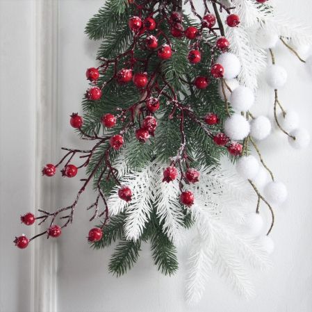 Л183(Пр)(F)(Чп) Лиана искусственная НГ с красно-белым декором L100см