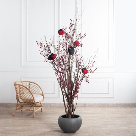 200/РН/647(Пр)(F) Дерево искусственное со снегирями h200см