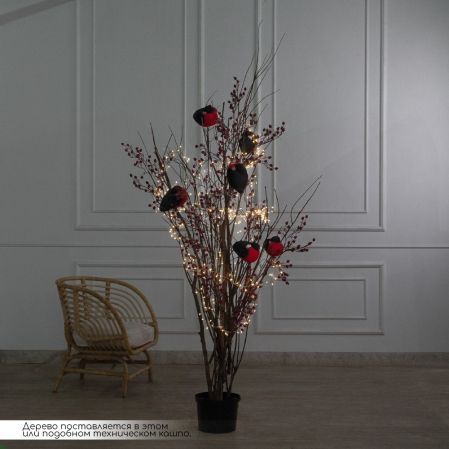 200/РН/СВ03т/647(Пр)(F) Дерево искусственное со снегирями и гирляндой Роса h200см 200/РН/СВ03т/647(Пр)(F) Дерево искусственное со снегирями и гирляндой Роса h200см