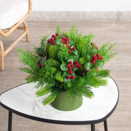 КНг57-6(з)(F) Композиция НГ искусственная с ягодами на основании d15 h10см