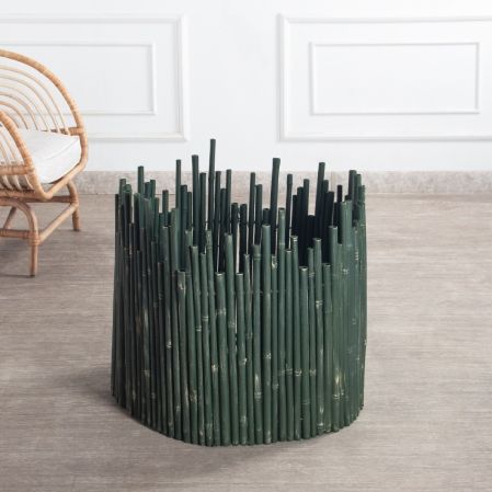 Кашпо-рама из бамбука d65 h65см, зеленое(F)