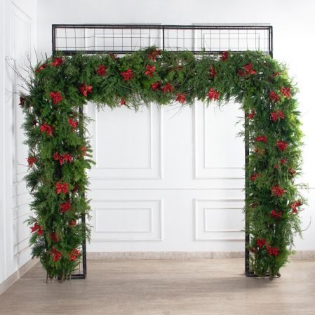 ДЛ182-1(з)(F) Декор входной группы хвойный h252см d305см на прутьях, пристенный