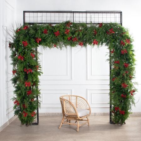 ДЛ182-1(з)(F) Декор входной группы хвойный h252см d305см на прутьях, пристенный