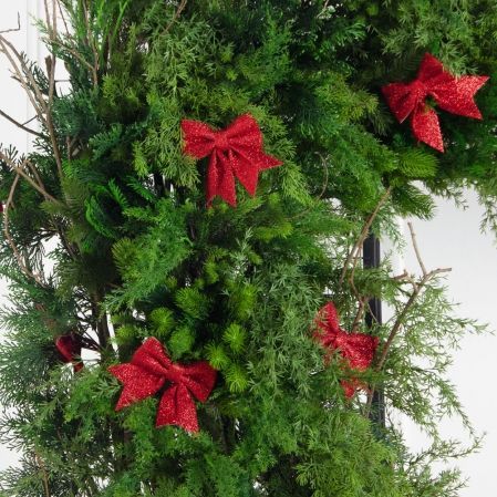 ДЛ182-1(з)(F) Декор входной группы хвойный h252см d305см на прутьях, пристенный