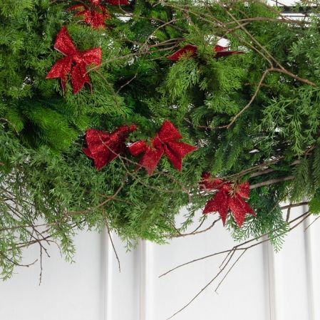 ДЛ182-1(з)(F) Декор входной группы хвойный h252см d305см на прутьях, пристенный