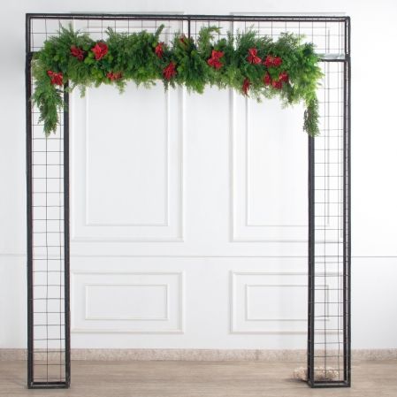 ДЛ182-1/1(з)(F) Декор хвойный L255см шир 60см на прутьях, пристенный