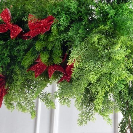 ДЛ182-1/1(з)(F) Декор хвойный L255см шир 60см на прутьях, пристенный