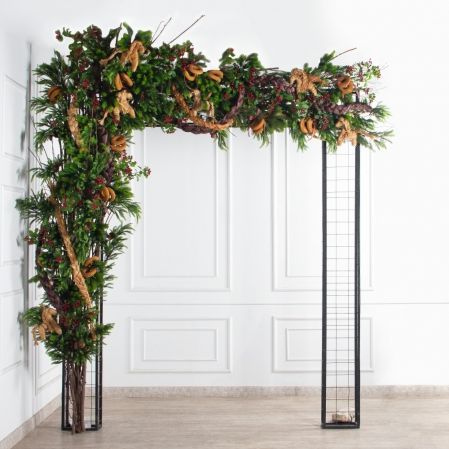 ДЛ193-1(Пр)(Fix)(F) Декор вход.группы h330 н/прутьях,прист.с гир.Роса в русском стиле,беж-корич.