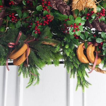 ДЛ193-1(Пр)(Fix)(F) Декор вход.группы h330 н/прутьях,прист.с гир.Роса в русском стиле,беж-корич.