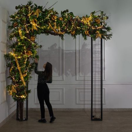 ДЛ193/СВ03т-1(Пр)(Fix)(F) Декор вход.груп. h330 н/прутьях,прист.с гир.Роса в русс.стиле,беж-корич.