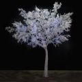 310Гбст/разб/РН/СВ03с/652(F) Ива интерьерная зим. с гирляндой"Роса"синего цвета h310см d290,белая