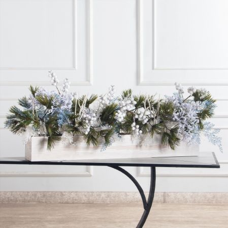 К566(Пр)(F) Композиция искусственная НГ на основании, бело-голубая