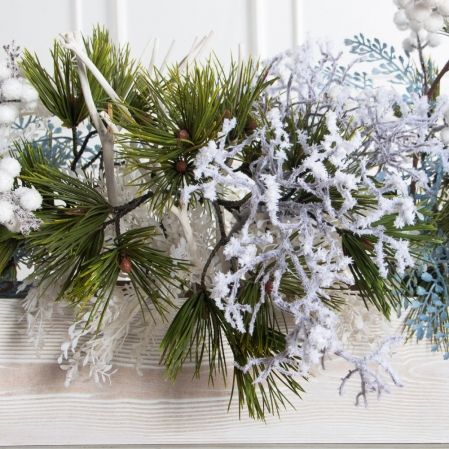 К566(Пр)(F) Композиция искусственная НГ на основании, бело-голубая