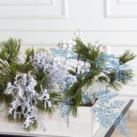 К566(Пр)(F) Композиция искусственная НГ на основании, бело-голубая