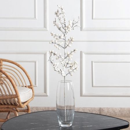 736А/9271-0169(F)(Чп) Ветка с белыми ягодами h74см(44+30см) 10 частей