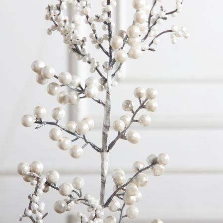 736А/9271-0169(F)(Чп) Ветка с белыми ягодами h74см(44+30см) 10 частей