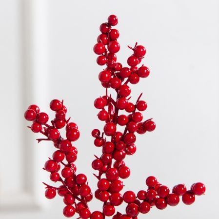 736А/9271-0029/1(F)(Чп) Ветка с красными ягодами h25см(18+7см) 3 ветки