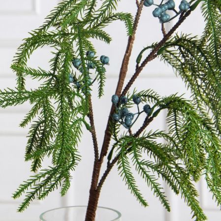 736А/9271-0154(F)(Чп) Ветка еловая с ягодами h108см(61+47см) 4ветки