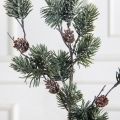 736А/0424-0140(F)(Чп) Ветка еловая НГ с шишками и блёстками h65см(40+25см) 3ветки