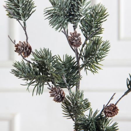 736А/0424-0140(F)(Чп) Ветка еловая НГ с шишками и блёстками h65см(40+25см) 3ветки