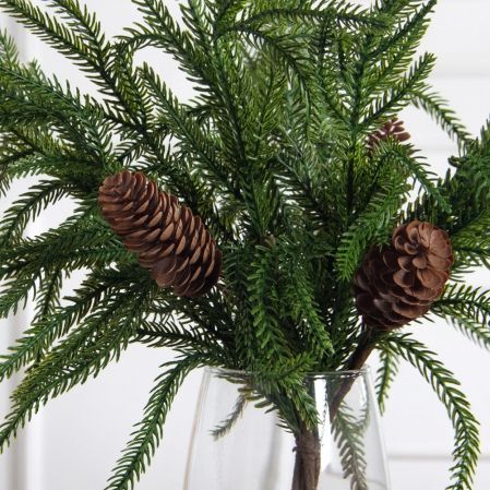 736А/9271-0041(F)(Чп) Ветки еловые с шишками из 5штук h58см(38+20см)
