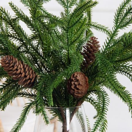 736А/9271-0041(F)(Чп) Ветки еловые с шишками из 5штук h58см(38+20см)