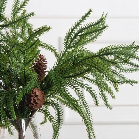 736А/9271-0041(F)(Чп) Ветки еловые с шишками из 5штук h58см(38+20см)