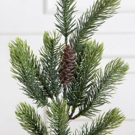 736А/9271-0163(F)(Чп) Ветка еловая НГ с шишкой и блёстками h47см(30+17см) 6частей и 1шишка