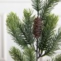 736А/9271-0163(F)(Чп) Ветка еловая НГ с шишкой и блёстками h47см(30+17см) 6частей и 1шишка