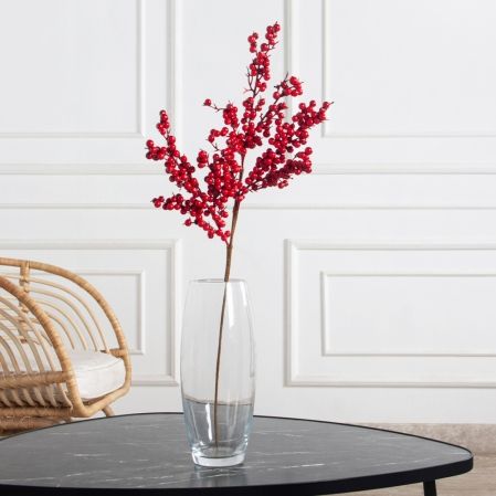 736А/9271-0029(F)(Чп) Ветка с красными ягодами h53см(30+23см) 3 ветки