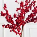 736А/9271-0029(F)(Чп) Ветка с красными ягодами h53см(30+23см) 3 ветки