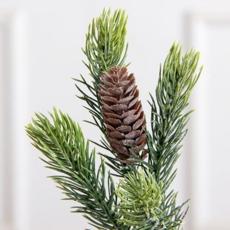 736А/9271-0164(F)(Чп) Ветка еловая НГ с шишкой и блёстками h32см(18+14см) 4части и 1шишка