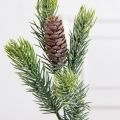 736А/9271-0164(F)(Чп) Ветка еловая НГ с шишкой и блёстками h32см(18+14см) 4части и 1шишка