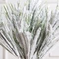 736А/0424-0142(Чп)(F) Трава заснеженная НГ с блестками 7 веток h37см(27+10см)