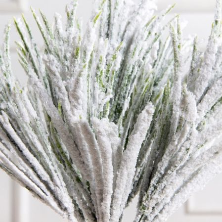 736А/0424-0142(Чп)(F) Трава заснеженная НГ с блестками 7 веток h37см(27+10см)