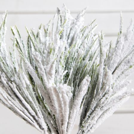 736А/0424-0142(Чп)(F) Трава заснеженная НГ с блестками 7 веток h37см(27+10см)