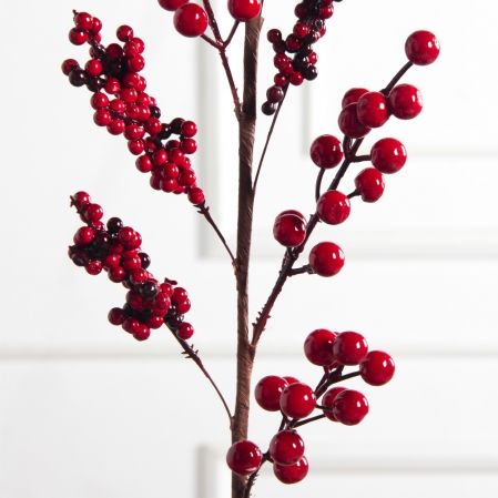 736А/9271-0171(Чп)(F) Ветка с красными ягодами h67см(35+32см) 8 частей
