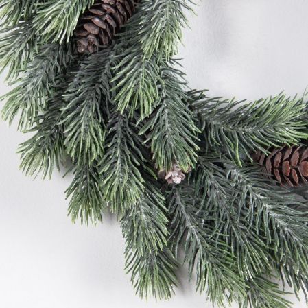 736А/9271-0165(Чп)(F) Венок еловый НГ с шишками и блёстками d35см 736А/9271-0165(Чп)(F) Венок еловый НГ с шишками и блёстками d35см