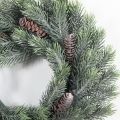 736А/9271-0165(Чп)(F) Венок еловый НГ с шишками и блёстками d35см
