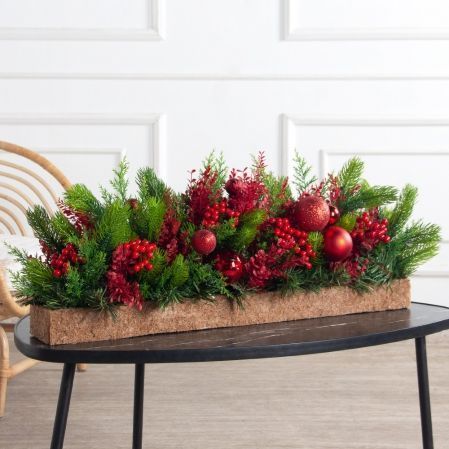 КНг53-1(з)(F)(Чп) Композиция НГ красно-зелен. h-27см в кокосовом боксе 67х10х5см КНг53-1(з)(F)(Чп) Композиция НГ красно-зелен. h-27см в кокосовом боксе 67х10х5см